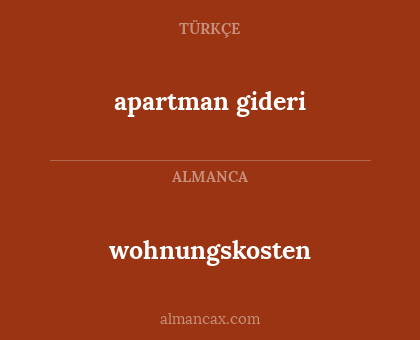 apartman gideri - wohnungskosten