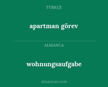 wohnungsaufgabe - apartman görev