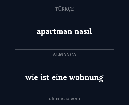 wie ist eine wohnung - apartman nasıl