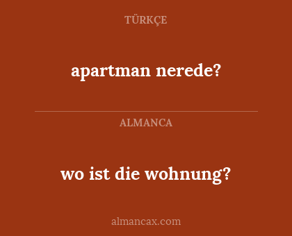 wo ist die wohnung? - apartman nerede?