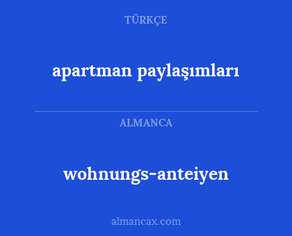 wohnungs-anteiyen - apartman paylaşımları