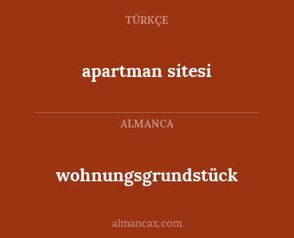 wohnungsgrundstück - apartman sitesi