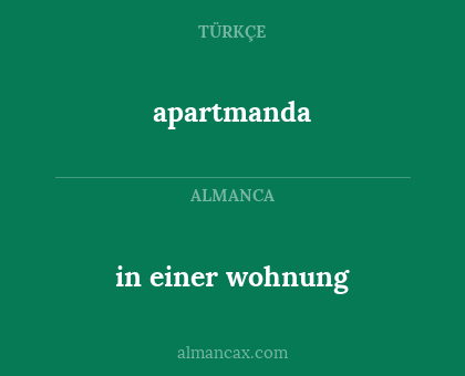 in einer wohnung - apartmanda