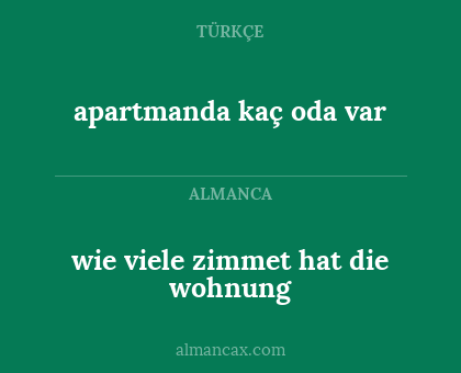 wie viele zimmet hat die wohnung - apartmanda kaç oda var