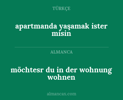 apartmanda yaşamak ister misin - möchtesr du in der wohnung wohnen