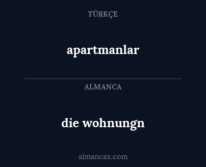 die wohnungn - apartmanlar