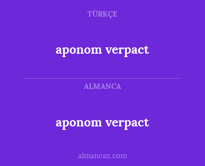 aponom verpact - aponom verpact
