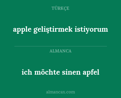 ich möchte sinen apfel - apple geliştirmek istiyorum