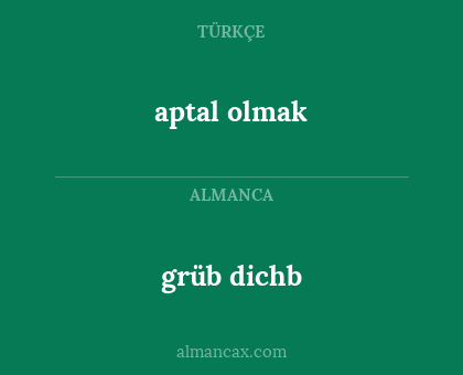 grüb dichb - aptal olmak
