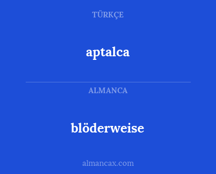 blöderweise - aptalca