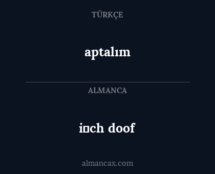 aptalım - i̇ch doof