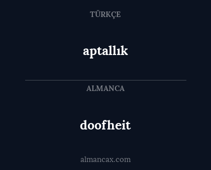 aptallık - doofheit