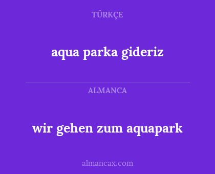 aqua parka gideriz - wir gehen zum aquapark