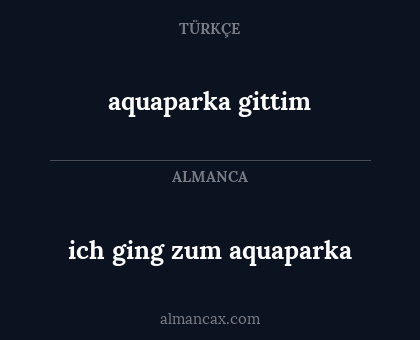 aquaparka gittim - ich ging zum aquaparka
