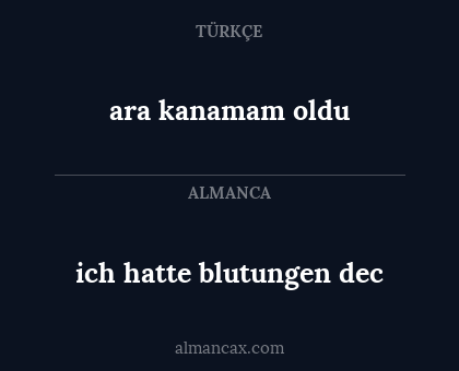 ara kanamam oldu - ich hatte blutungen dec
