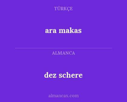 dez schere - ara makas