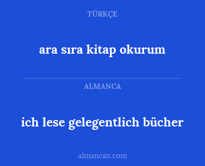ich lese gelegentlich bücher - ara sıra kitap okurum