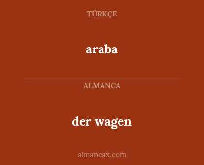 araba - der wagen
