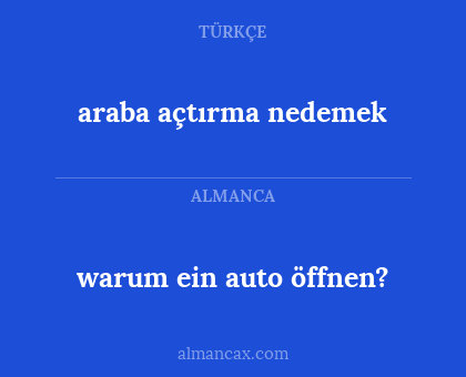 warum ein auto öffnen? - araba açtırma nedemek