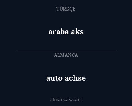 araba aks - auto achse
