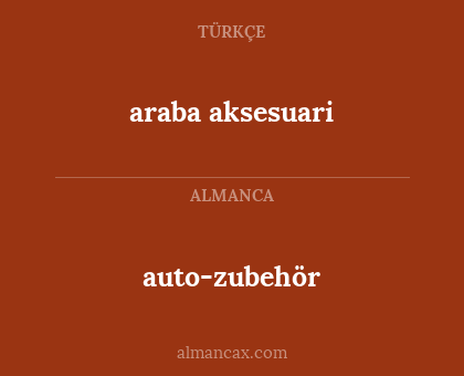 araba aksesuari - auto-zubehör