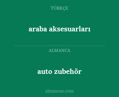 auto zubehör - araba aksesuarları