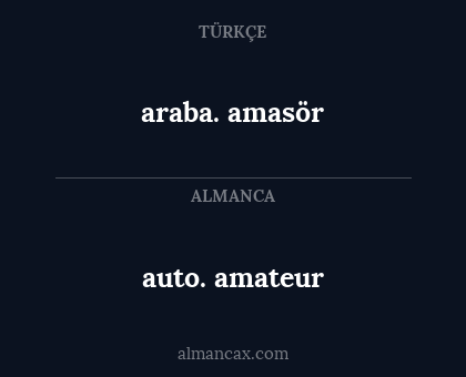 araba. amasör - auto. amateur