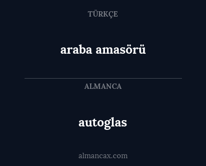 araba amasörü - autoglas