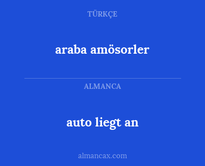auto liegt an - araba amösorler