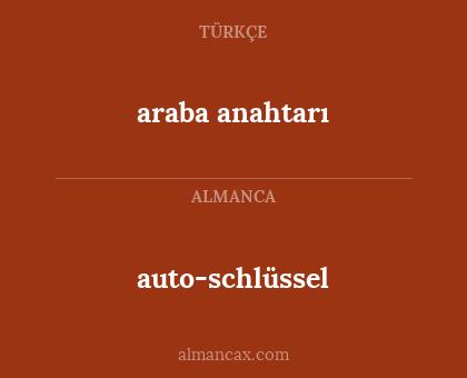 auto-schlüssel - araba anahtarı