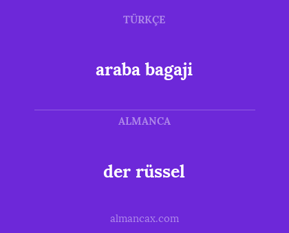 der rüssel - araba bagaji