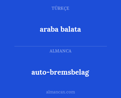 araba balata - auto-bremsbelag