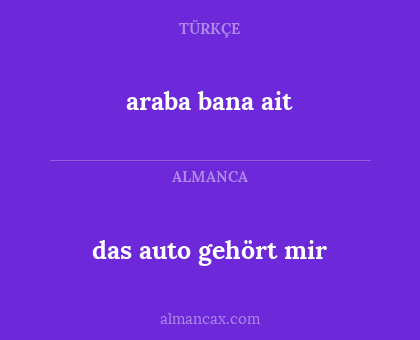 araba bana ait - das auto gehört mir