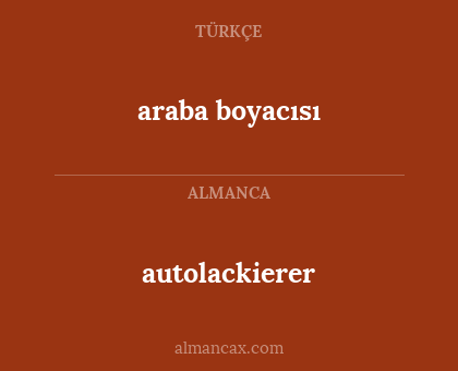 autolackierer - araba boyacısı