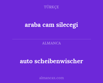 araba cam silecegi - auto scheibenwischer