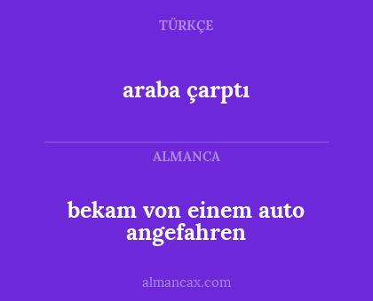araba çarptı - bekam von einem auto angefahren