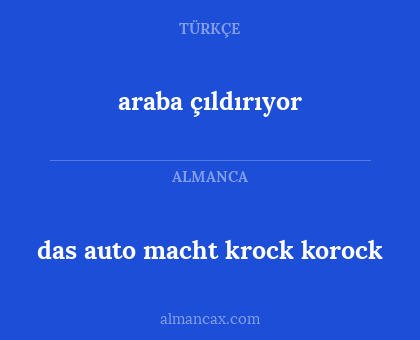 araba çıldırıyor - das auto macht krock korock
