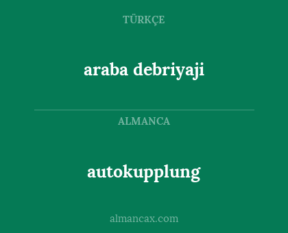 araba debriyaji - autokupplung