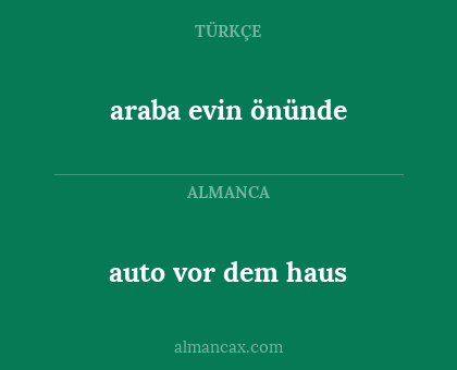 araba evin önünde - auto vor dem haus