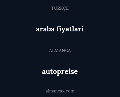 autopreise - araba fiyatlari