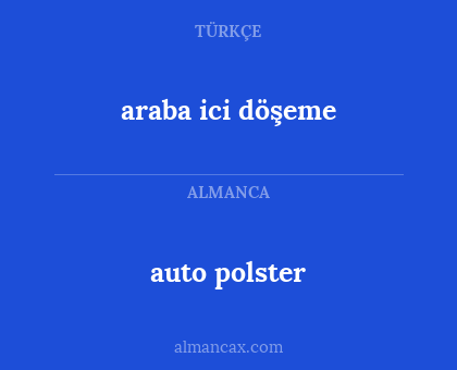 araba ici döşeme - auto polster