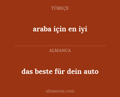 araba için en iyi - das beste für dein auto