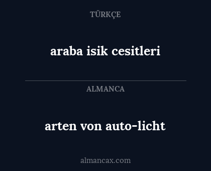 arten von auto-licht - araba isik cesitleri