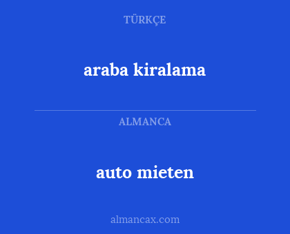 araba kiralama - auto mieten