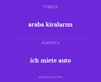 araba kiralarım - ich miete auto
