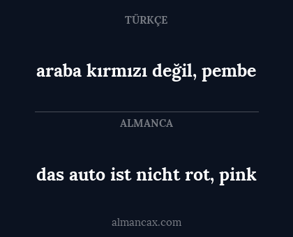 araba kırmızı değil, pembe - das auto ist nicht rot, pink