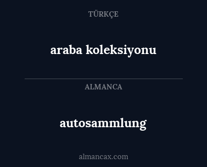 autosammlung - araba koleksiyonu