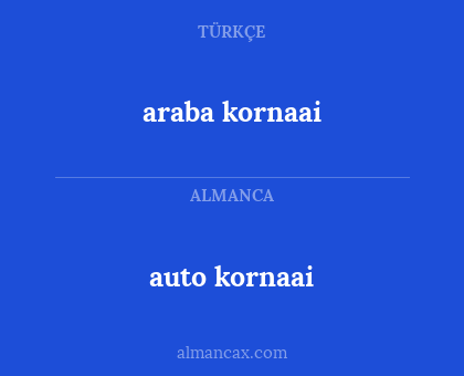 araba kornaai - auto kornaai