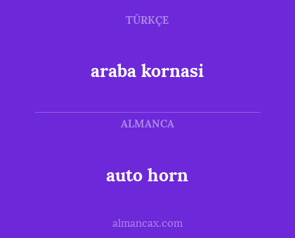 auto horn - araba kornasi