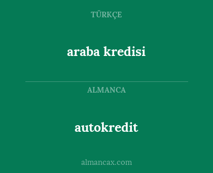 autokredit - araba kredisi